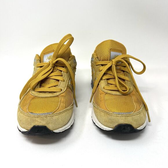 New Balance 990 V4 Yellow Suede Running Shoes Made in USA Men 5 Women 6.5 - Picture 3 of 8